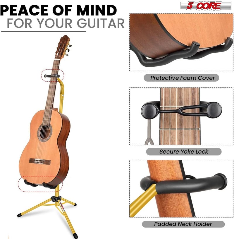 5 Core Guitar Stand Pair Floor Folding Holder Soporte Para Guitarra for Acoustic Electric Bass - Image 4